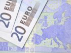 Euro banknotes map currency