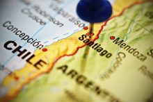 Santiago Chile pushpin map